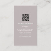 Afro-Amerikaanse bazin blogger QR-code Visitekaartje (Achterkant)