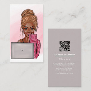 Afro-Amerikaanse bazin blogger QR-code Visitekaartje