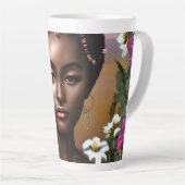 Afro-Amerikaanse Beauty AI Art Latte Mok (Rechterhoek)