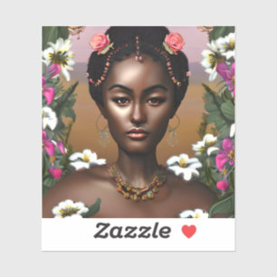Afro-Amerikaanse Beauty AI Art Sticker