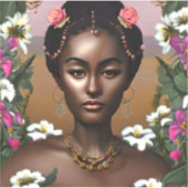Afro-Amerikaanse Beauty AI Art Sticker (Voorkant)