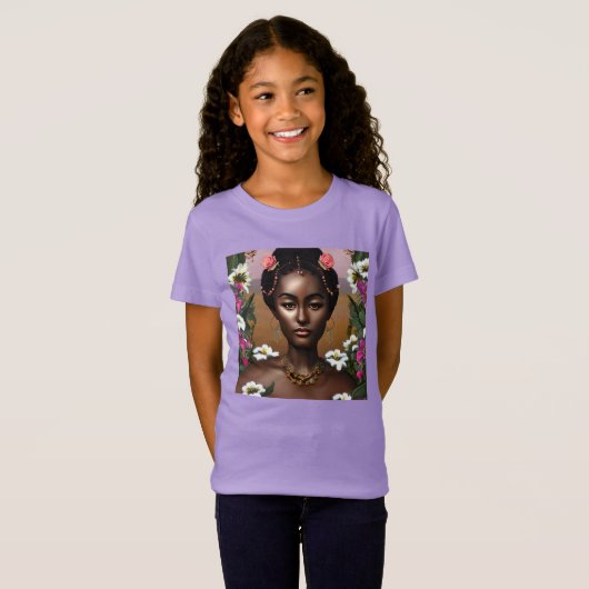 Afro-Amerikaanse Beauty AI Art T-shirt (Voorkant volledig)