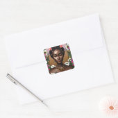 Afro-Amerikaanse Beauty AI Art Vierkante Sticker (Envelop)