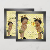 Afro-Amerikaanse Bee Gender Reveal Kaart (Voorkant / Achterkant)