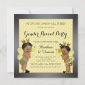 Afro-Amerikaanse Bee Gender Reveal Kaart (Achterkant)