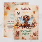 Afro-Amerikaanse betoverde fee verjaardagsfeest Kaart (Voorkant / Achterkant)