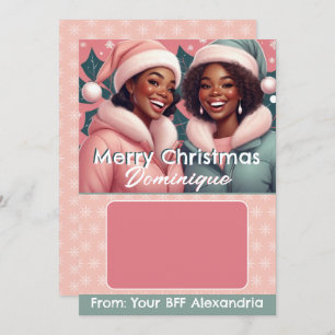 Afro-Amerikaanse BFF Christmas Gift Kaart Houder