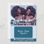 Afro-Amerikaanse BFF Kerstcadeaukaarthouder Kaart (Voorkant)