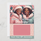 Afro-Amerikaanse BFF Kerstcadeaukaarthouder Kaart (Voorkant)