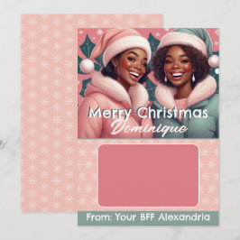 Afro-Amerikaanse BFF Kerstcadeaukaarthouder Kaart