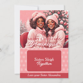 Afro-Amerikaanse BFFs Kerst Gift Kaart Houder