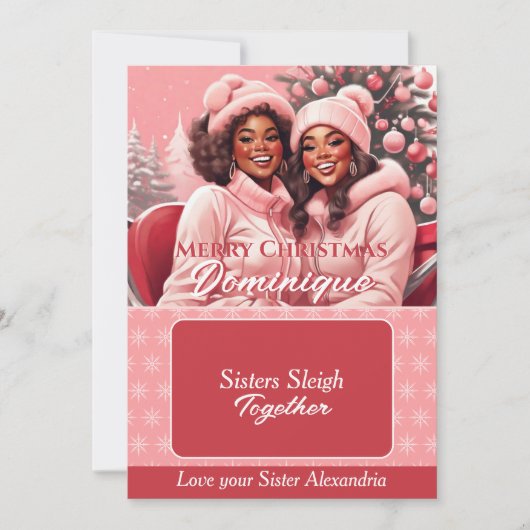 Afro-Amerikaanse BFF's Kerstcadeaukaarthouder Kaart (Voorkant)