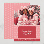 Afro-Amerikaanse BFF's Kerstcadeaukaarthouder Kaart (Voorkant / Achterkant)