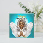 Afro-Amerikaanse Biddende Engel Kaart (Staand voorkant)