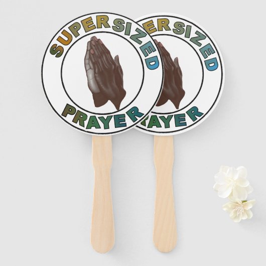 Afro-Amerikaanse biddende handen supersized Handwaaier (Voorkant en achterkant)