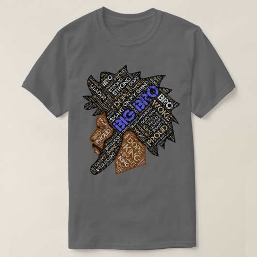 Afro-Amerikaanse Big Brother Broer Oudere Zus T-shirt (Design voorkant)