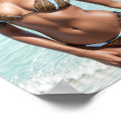 Afro-Amerikaanse bikini model bruin zwempak Poster (Hoek)