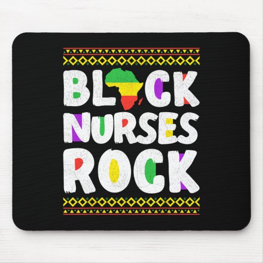 Afro-Amerikaanse Black Nurse Rock Juneteenth 1 Muismat (Voorkant)