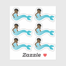 Afro-Amerikaanse Blauwe Zeemeermin Sticker