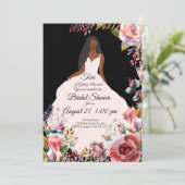 Afro-Amerikaanse bloementuin bruid- Zwart Kaart (Staand voorkant)