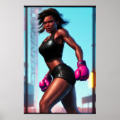 Afro-Amerikaanse bokser | AI Art Poster (Voorkant)