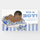Afro-Amerikaanse Boy Baby shower Banner (Horizontaal)