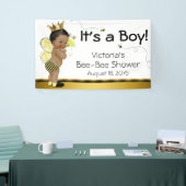 Afro-Amerikaanse Boy Bee Baby shower Spandoek (Beurs)
