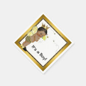 Afro-Amerikaanse Boy Bumble Bee Baby shower Servet (Hoek)