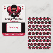 Afro-Amerikaanse Boy Classroom Valentijn Snoep Informatiekaartje (Voorkant / Achterkant)