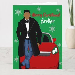 Afro-Amerikaanse broer Prettig kerstfeest Kaart