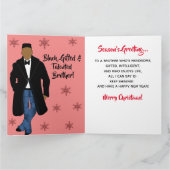 Afro-Amerikaanse Broer Vrolijk Kerstfeest Kaart (Binnen)