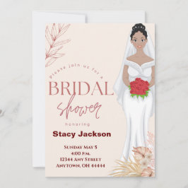 Afro-Amerikaanse bruid Bridal Shower Kaart