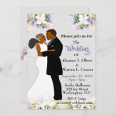 Afro-Amerikaanse bruid & bruidegom bloemachtige tr Kaart (Voorkant / Achterkant)