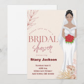 Afro-Amerikaanse bruid Bruidsfeest Kaart (Voorkant / Achterkant)