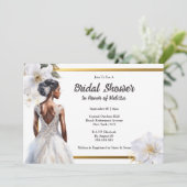 Afro-Amerikaanse bruid eenvoudige tuin bloemen Kaart (Staand voorkant)