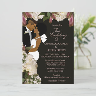 Afro-Amerikaanse Bruid en Bruidegom Zwarte Huwelij Kaart