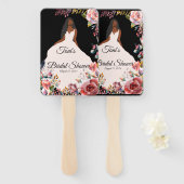 Afro-Amerikaanse bruid Vrijgezellenfeest Fan Handwaaier (Voorkant en achterkant)