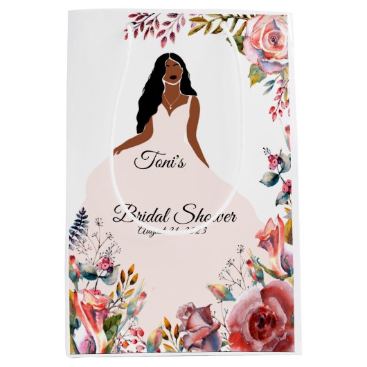 Afro-Amerikaanse bruid Vrijgezellenfeest Gift tas Medium Cadeauzakje (Voorkant)