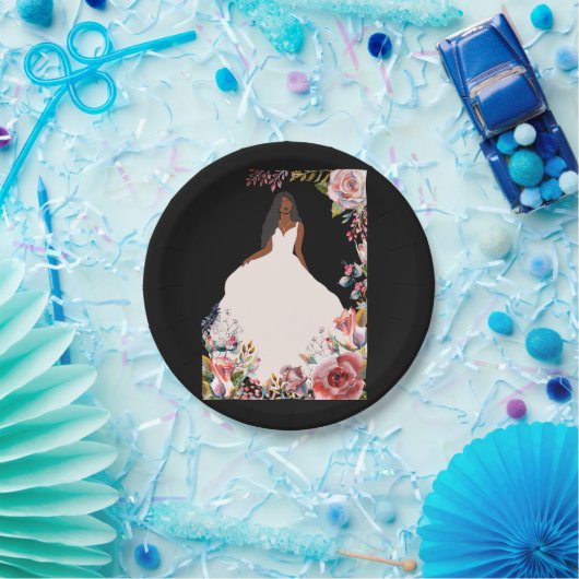 Afro-Amerikaanse bruid Vrijgezellenfeest papier Bo Papieren Bordje (Feest)