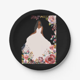 Afro-Amerikaanse bruid Vrijgezellenfeest papier Bo Papieren Bordje