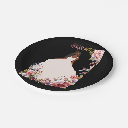 Afro-Amerikaanse bruid Vrijgezellenfeest papier Bo Papieren Bordje (Gekanteld)