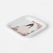 Afro-Amerikaanse bruid Vrijgezellenfeest papier bo Papieren Bordje (Gebogen)