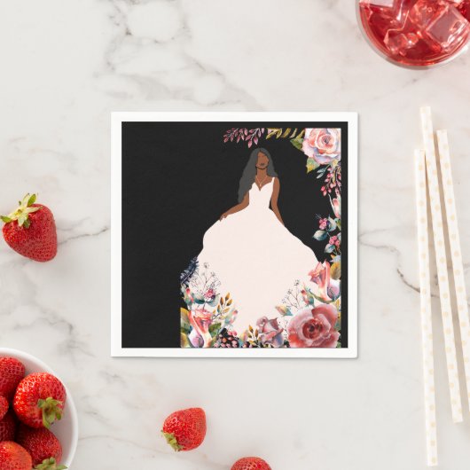 Afro-Amerikaanse bruid Vrijgezellenfeest servetten (Insitu)