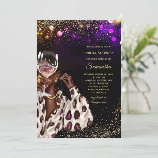 Afro-Amerikaanse bruids douche uitnodigingen