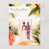 Afro-Amerikaanse bruiloft Briefkaart (Voorkant)
