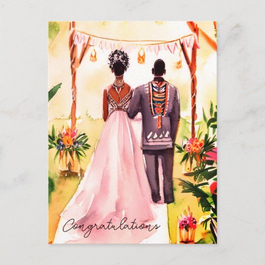 Afro-Amerikaanse bruiloft Briefkaart (Voorkant)