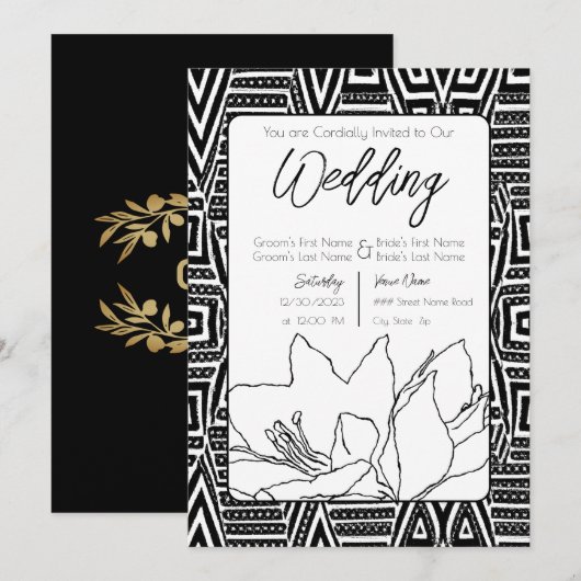 Afro-Amerikaanse bruiloft Kaart (Voorkant / Achterkant)