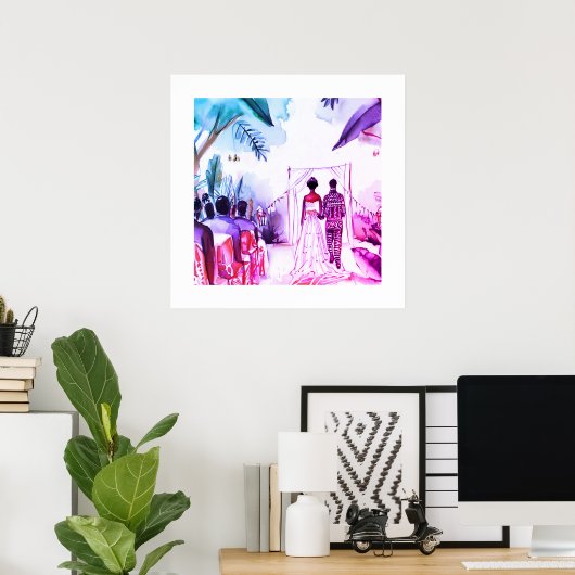 Afro-Amerikaanse bruiloft Poster (Thuiskantoor)