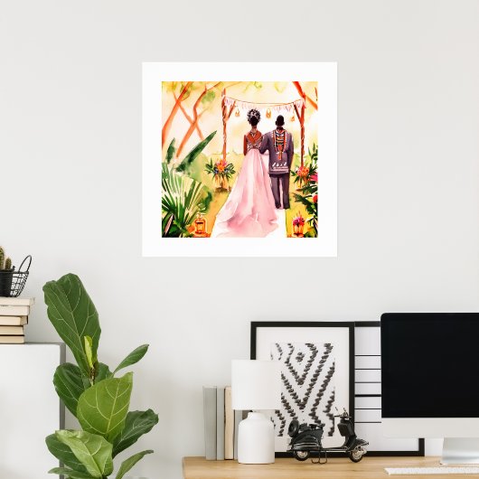 Afro-Amerikaanse bruiloft Poster (Thuiskantoor)