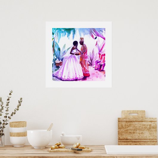 Afro-Amerikaanse bruiloft Poster (Keuken)